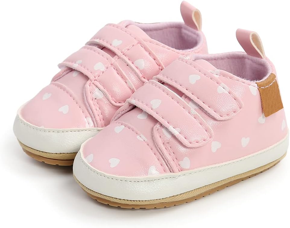 SOFMUO Baby Boys Girls High Top Ankle PU Leather Sneakers Soft Rubber Sole Infant Moccasins Newborn