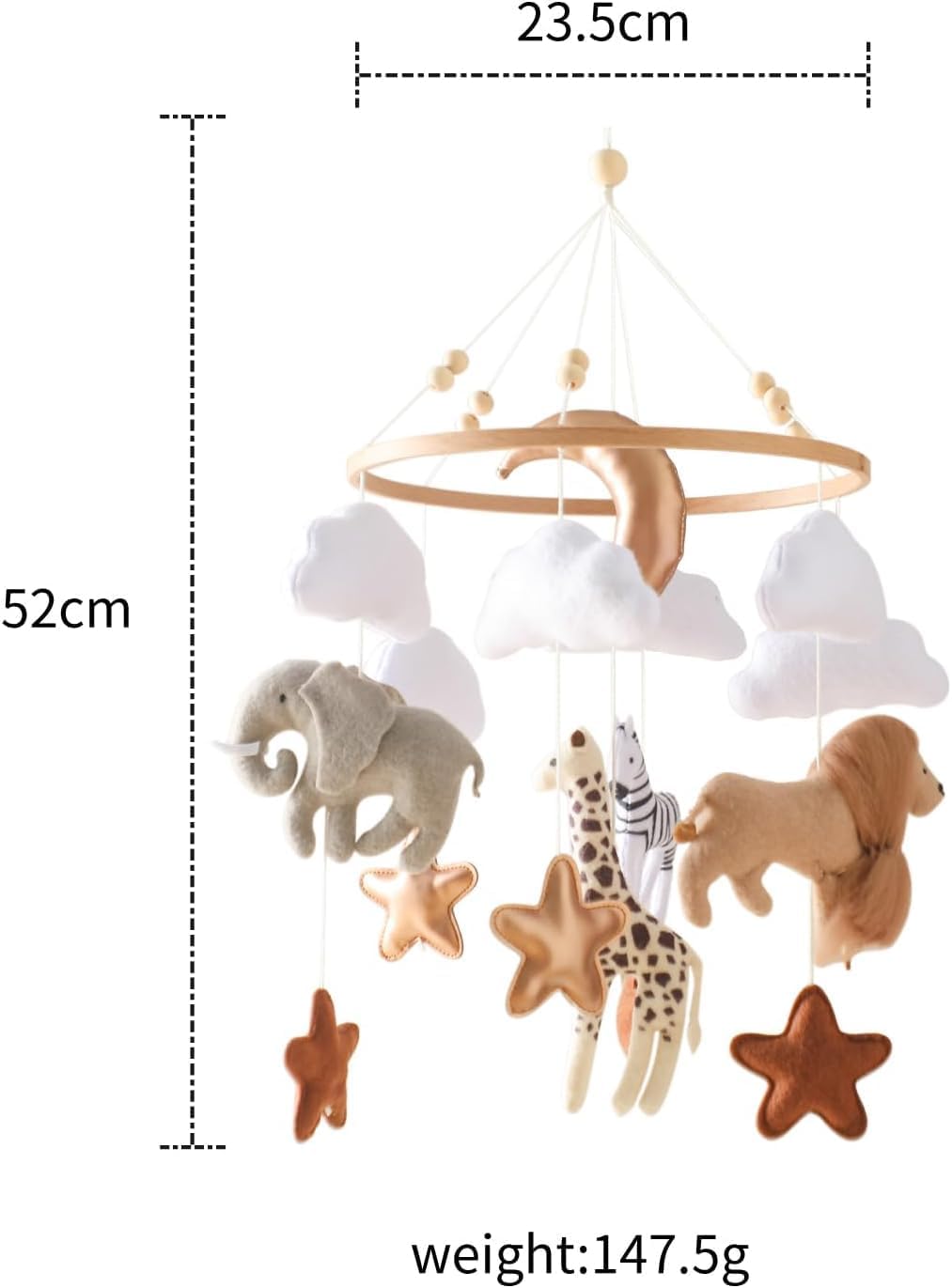 Ikubigu Baby Mobile for Crib, Baby Crib Mobile for Boys Girls, Baby Mobile for Bassinet, Boho