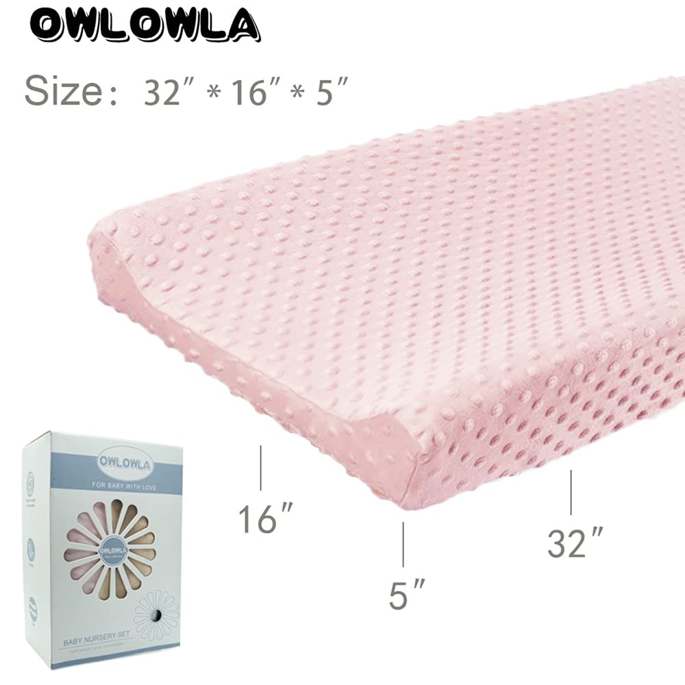 Owlowla Changing Pad Cover,Soft Minky Dots Changing Table Sheets for Baby Boy and Girl 2Pack