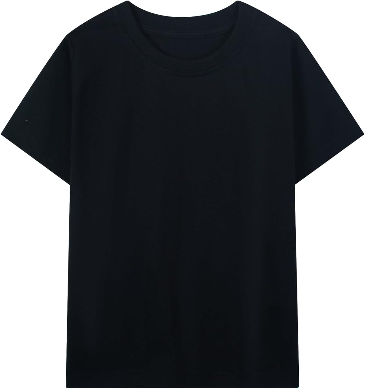 HILEELANG Kids Boy Basic Plain Cotton T-Shirts Short Sleeve Crew Neck Summer Tees 4packs 6-12 Years