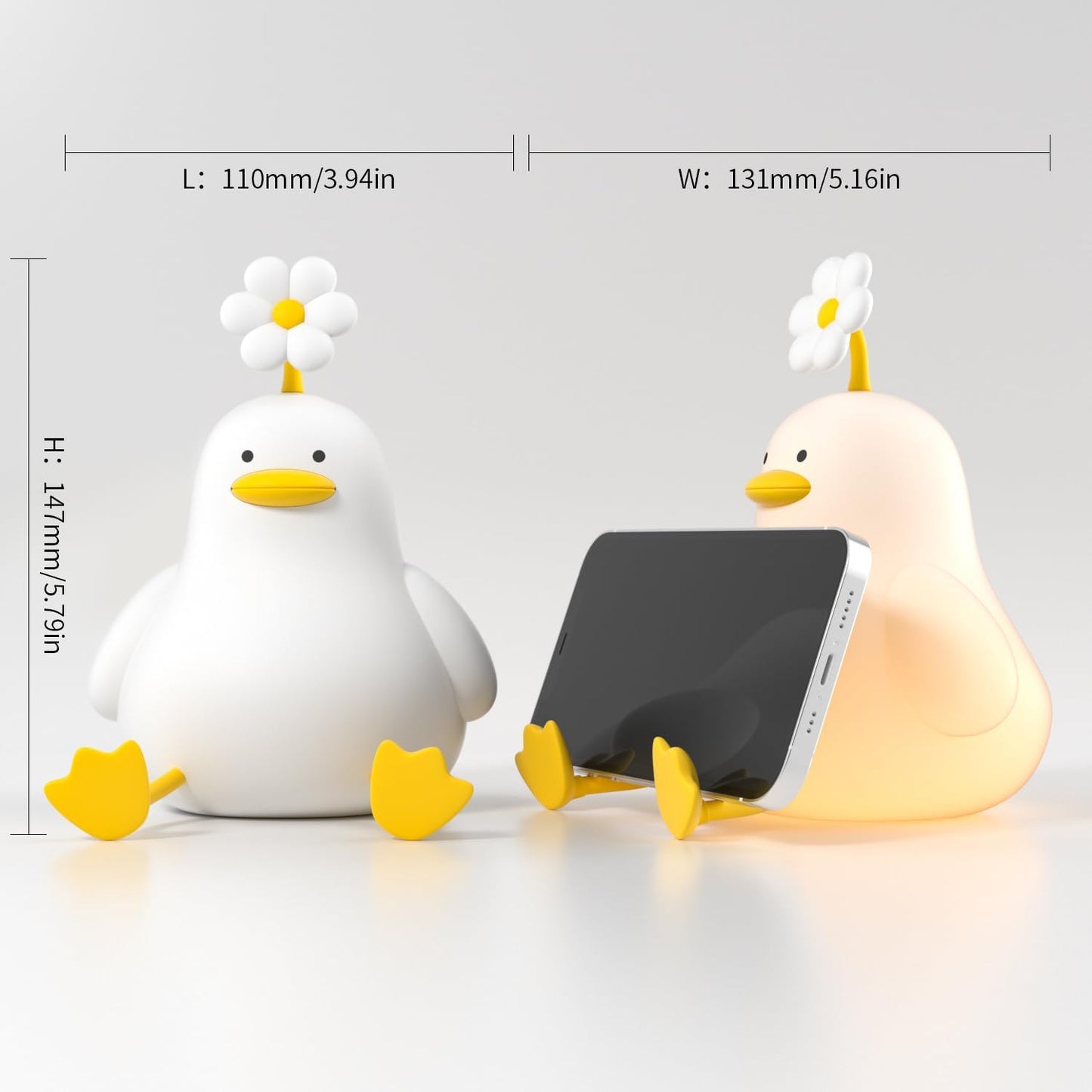Cute Duck Night Light for Baby, Kids, Toddler, Ambient Nursery Nightlight, Soothing Lamp 3 Level
