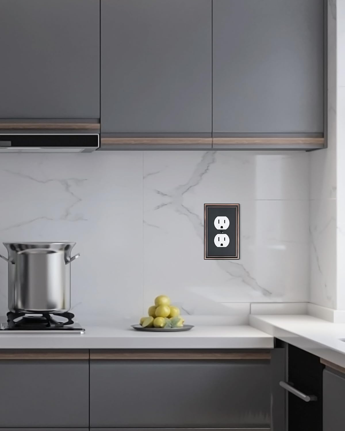 4-Pack Single Duplex Outlet Cover Plate, Decorative Aged Bronze Switch Plates and Outlet Covers