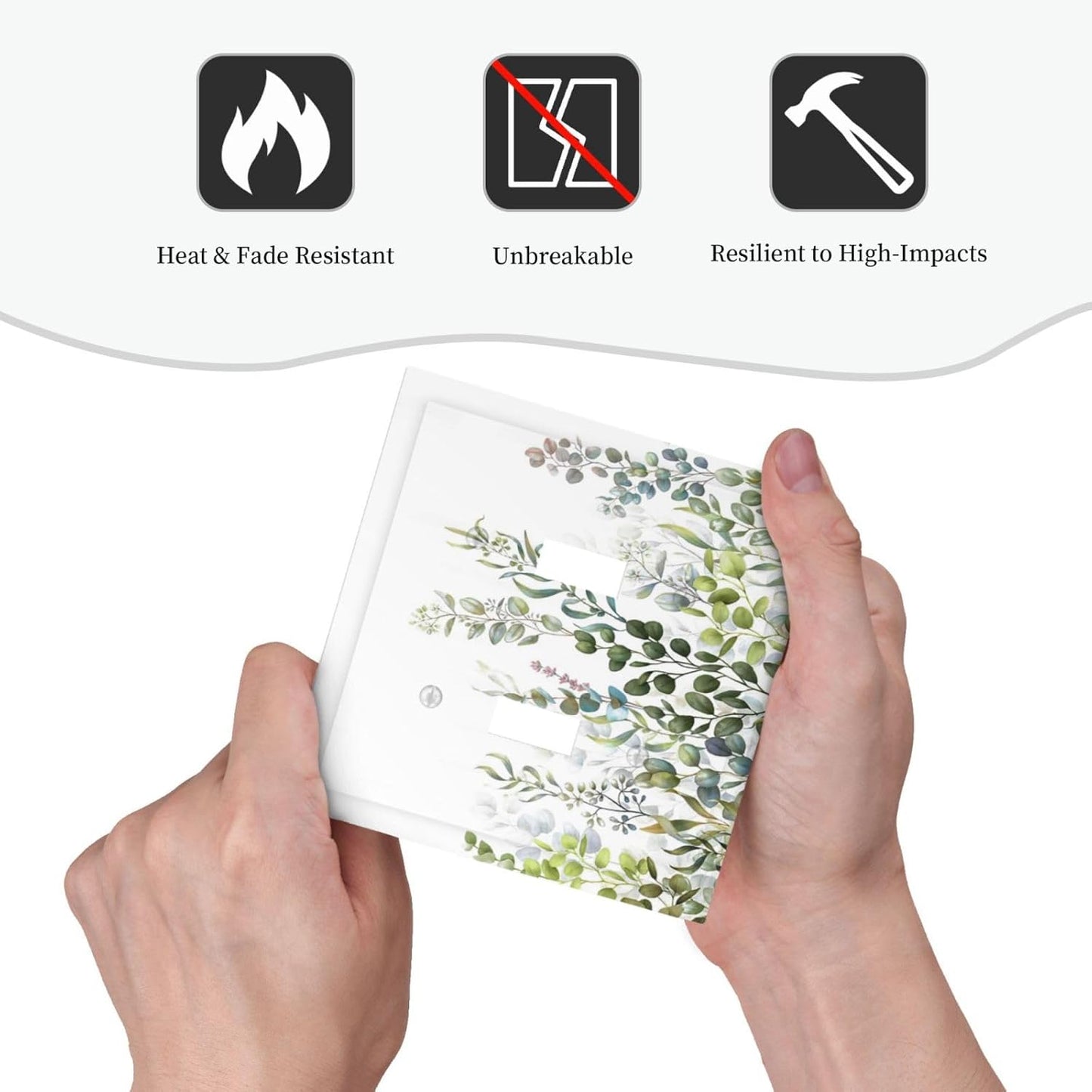 Green Eucalyptus Leaf Plant Herbs Springnature Decorative Switch Plates 2 Gang Double Toggle Outlet