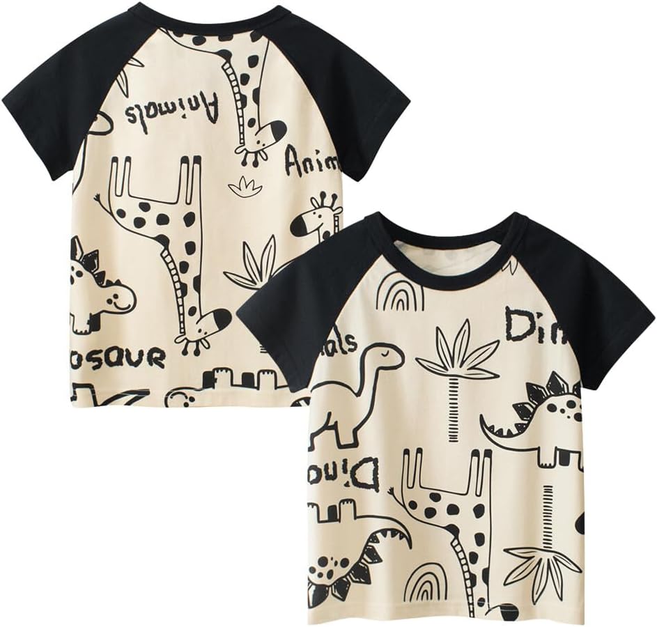 Boys' 4-Pack Excavator Short Sleeve Crewneck T-Shirts Top Tee Size 2-7 Years Toddler Boys' Value