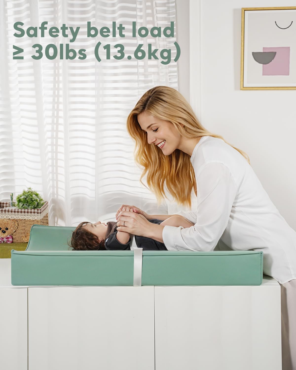 Vegan Leather Waterproof Baby Changing Pad - Wipeable, Extra Thick & Portable & Non-Slip Diaper Mat