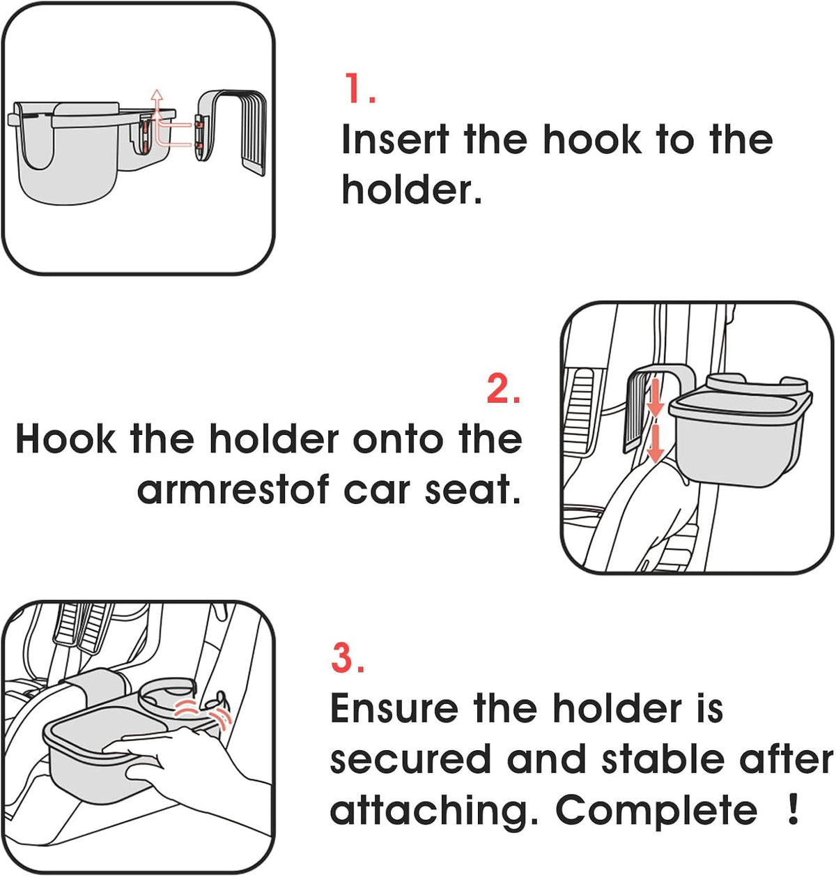 SnackPod Child Cup & Snack Holder for Convertible Car Seats & Strollers - BPA Free - Grey