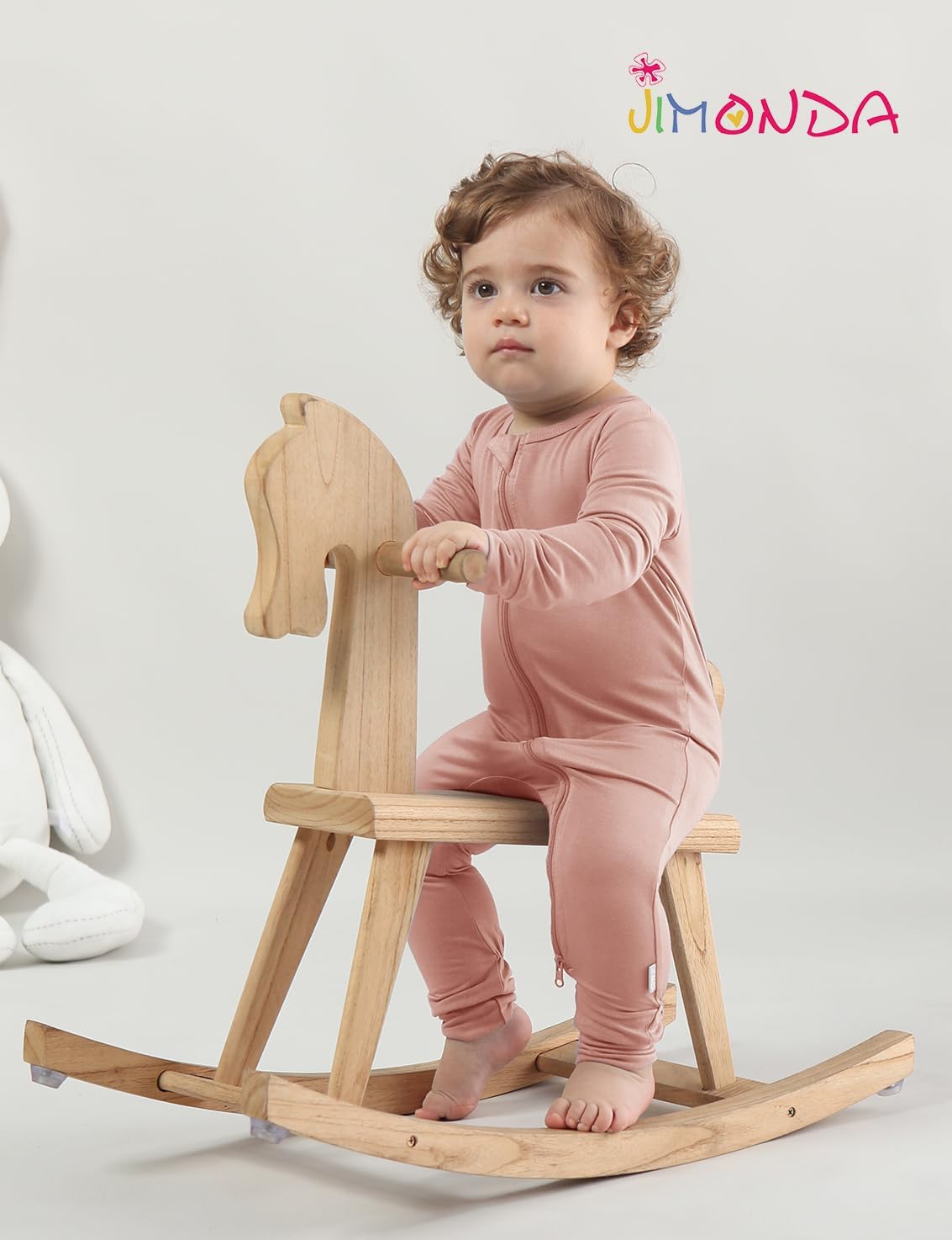 Jimonda Baby Romper Boys Girls Bamboo Pajamas 2-Way Zipper Footless Unisex Long Sleeve Sleepers