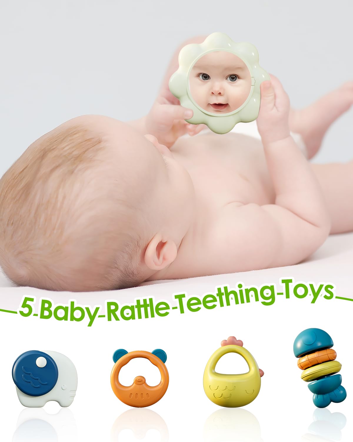 Dearlomum Baby Play Mat & Gym, Funny Piano Tummy Time Activity Mat with 5 Sensory Toys, Music &