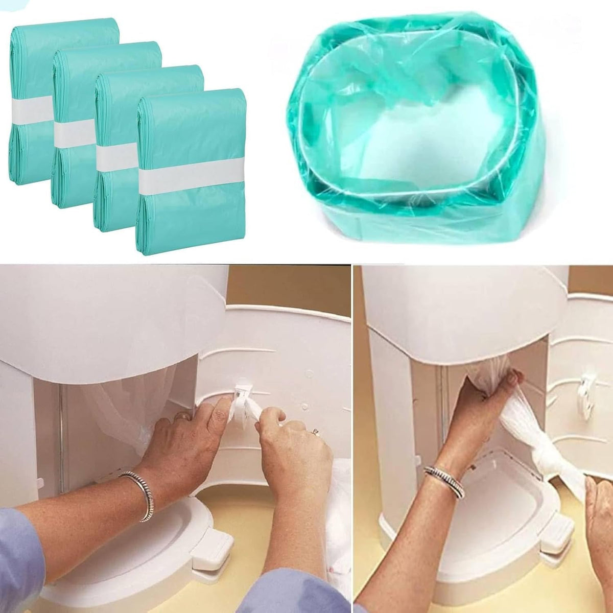 Adult Diaper Liner Refills, Compatible with Janibell Akord 280 Slim Model Pail, Odor-Seal