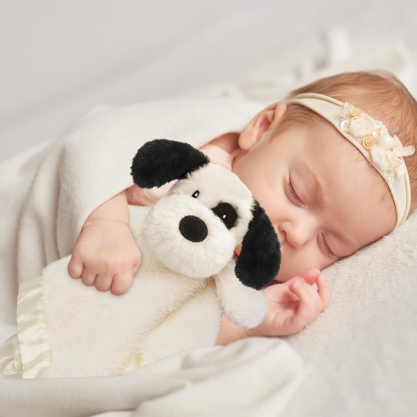 Puppy Baby Security Blanket for Toddler Infant Newborn Boys and Girls Soft Lovey Plush Fabric and