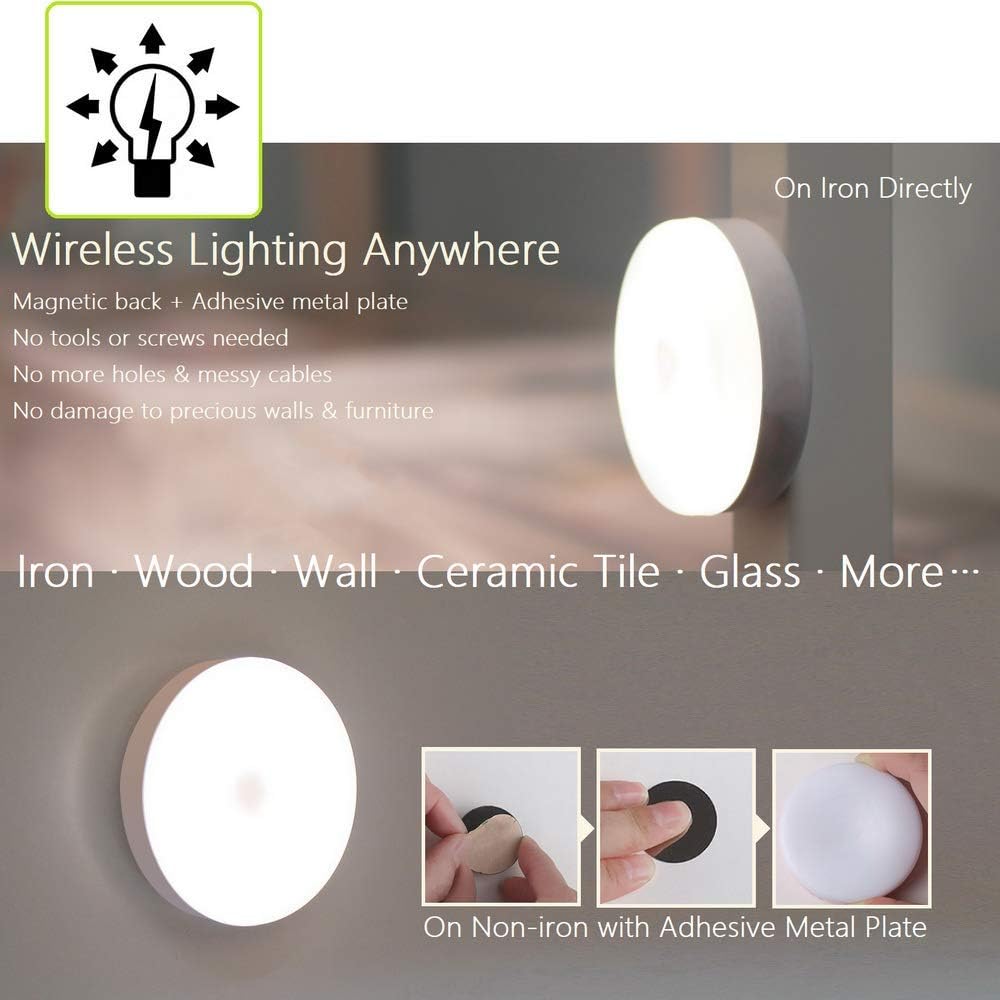 Mini Touch Light, Rechargeable Battery Operated Closet Lights Wardrobe Lights, Magnetic Stick-on