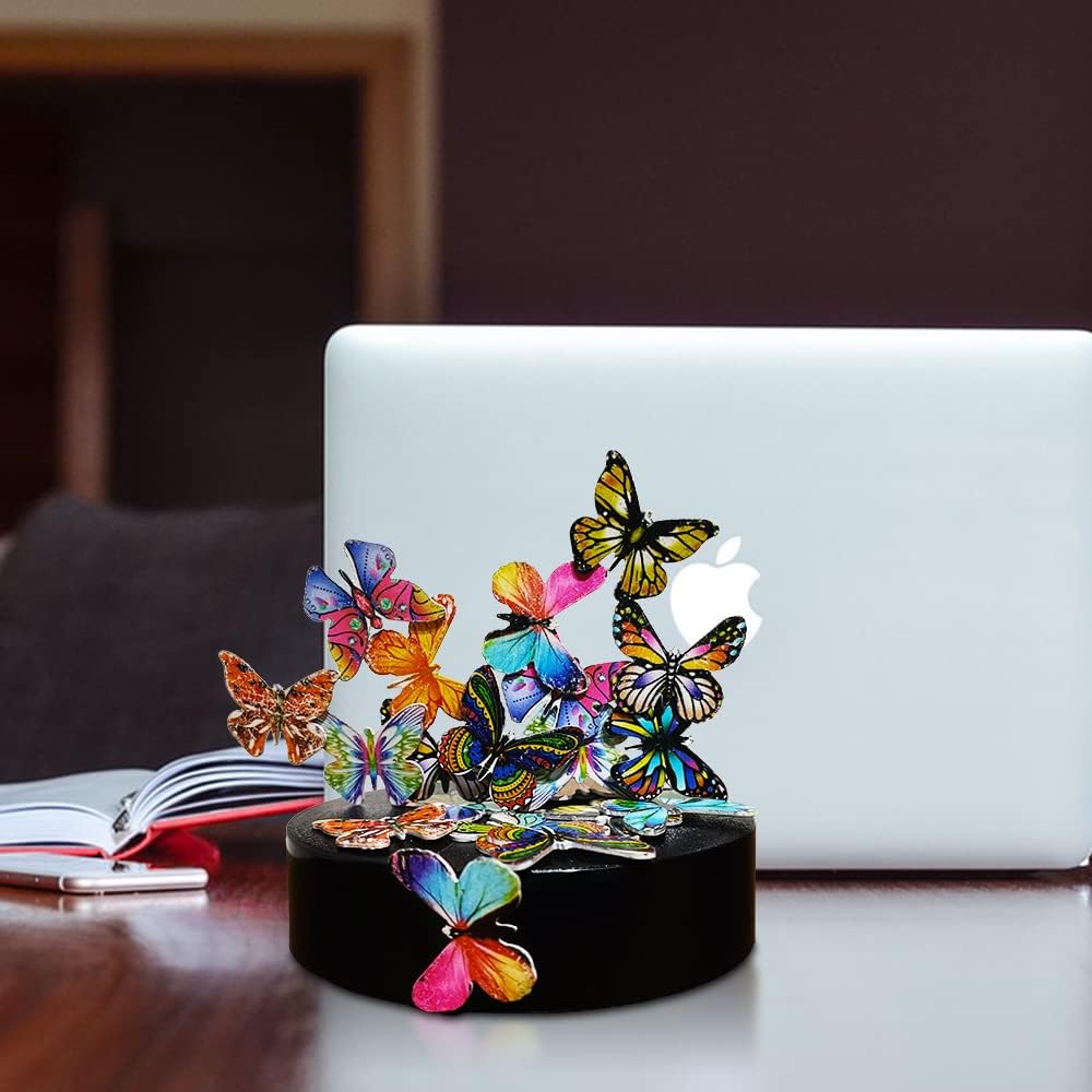 Desk Sculpture Butterflies Desktop Stress Relief Toy Fidget Toy for Anxiety Office Gift (22pcs