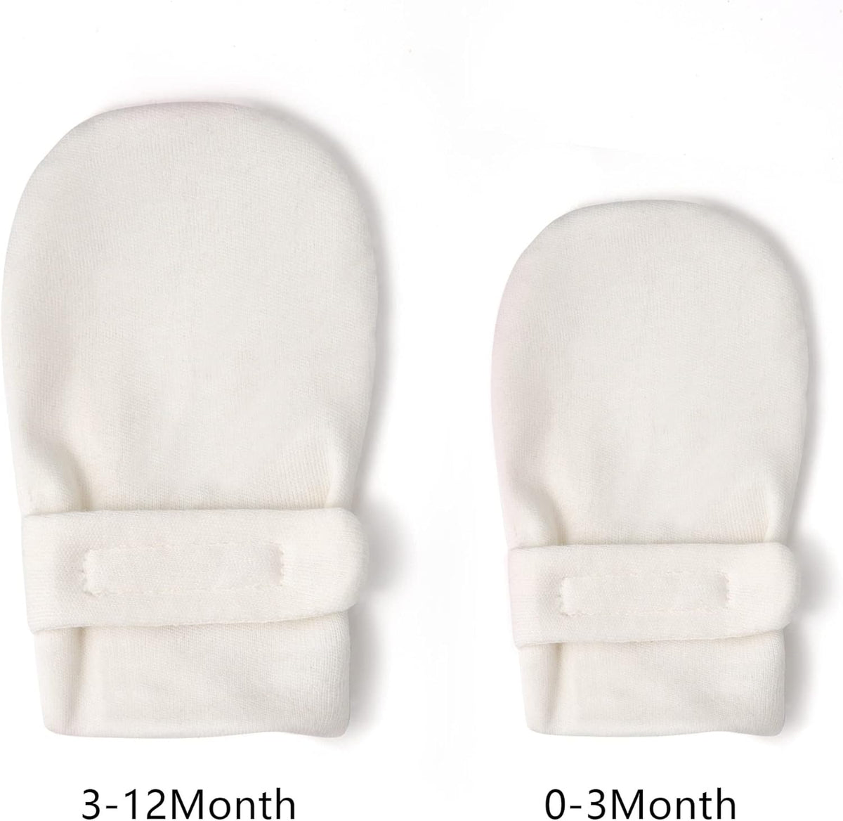 Newborn Baby No Scratch Mittens Stay On, 100% Cotton Breathable, Adjustable Infant Gloves for Baby