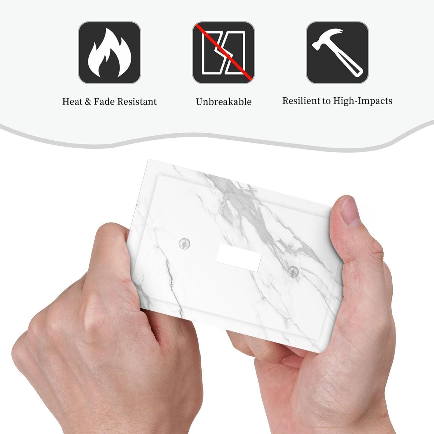 Decorative Light Switch Cover Modern White Gray Marble 1 Gang Single Toggle Device Electrical
