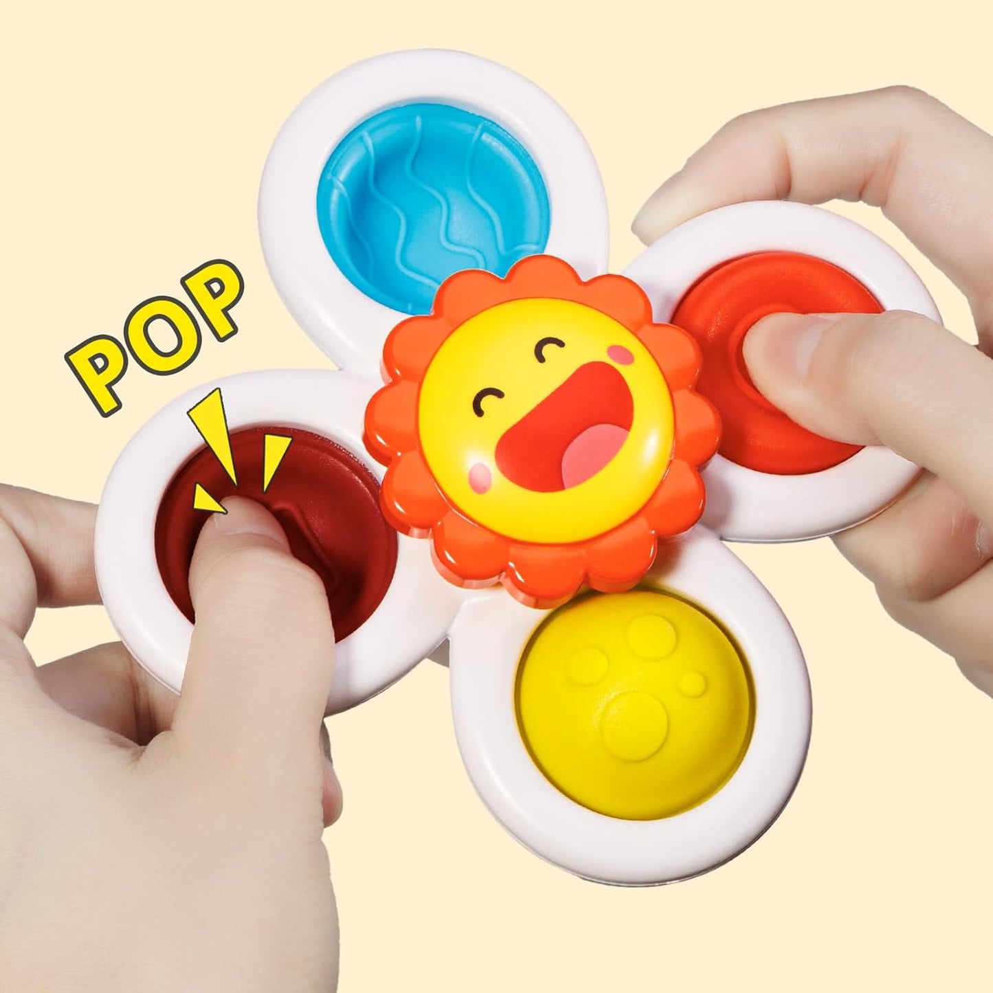 ALASOU 3PCS Pop Suction Cup Spinner Toys for 1 Year Old Boy Girl|Novelty Spinning Tops Toddler Toys