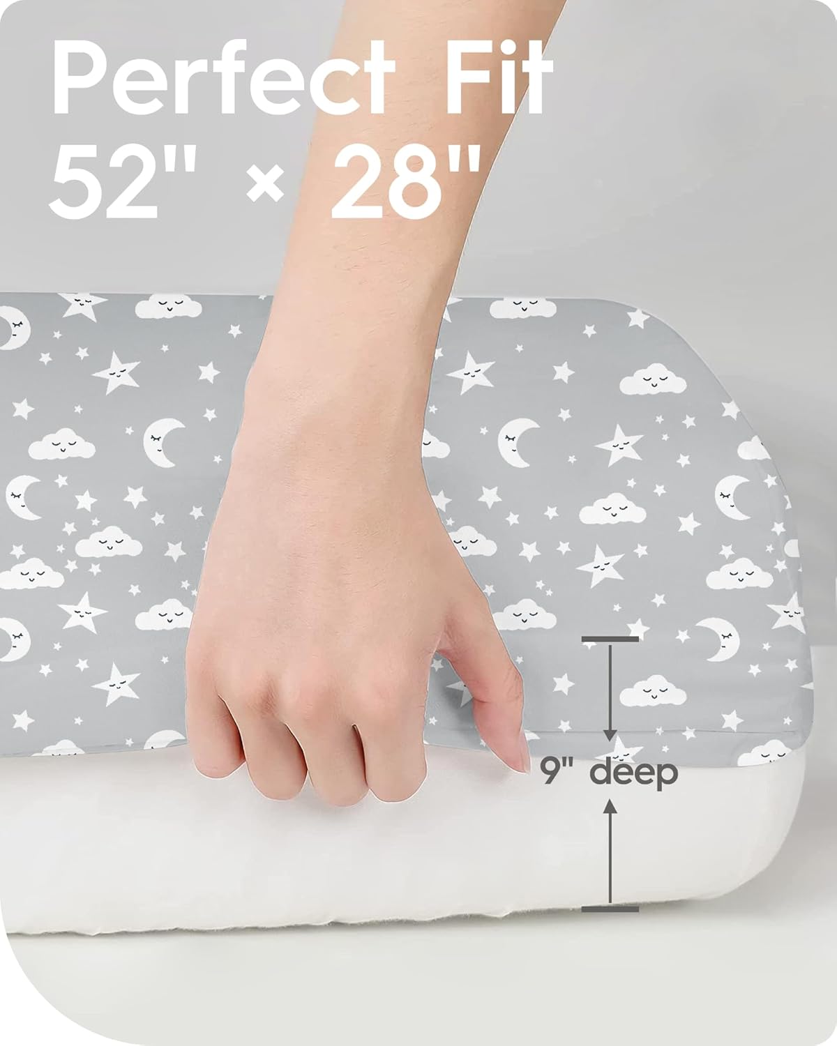 Crib Fitted Sheet Star, Super Stretchy Jersey Crib Sheets, Buttery Soft Boy Crib Mattress Sheets