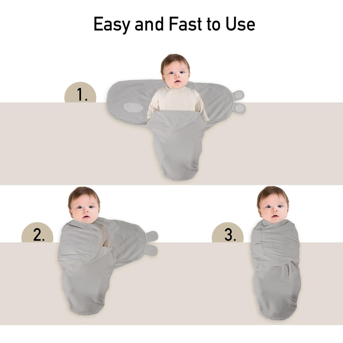 Organic Baby Swaddle Sleep Sacks, 3-Pack Swaddles for Newborns Baby Essentials, Infant 0-3 Months