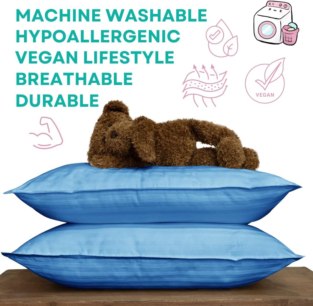 kinder Fluff Toddler Pillow (2-Pack) – The Only 300TC Soft Cotton Pillow with Down Alternative Fill