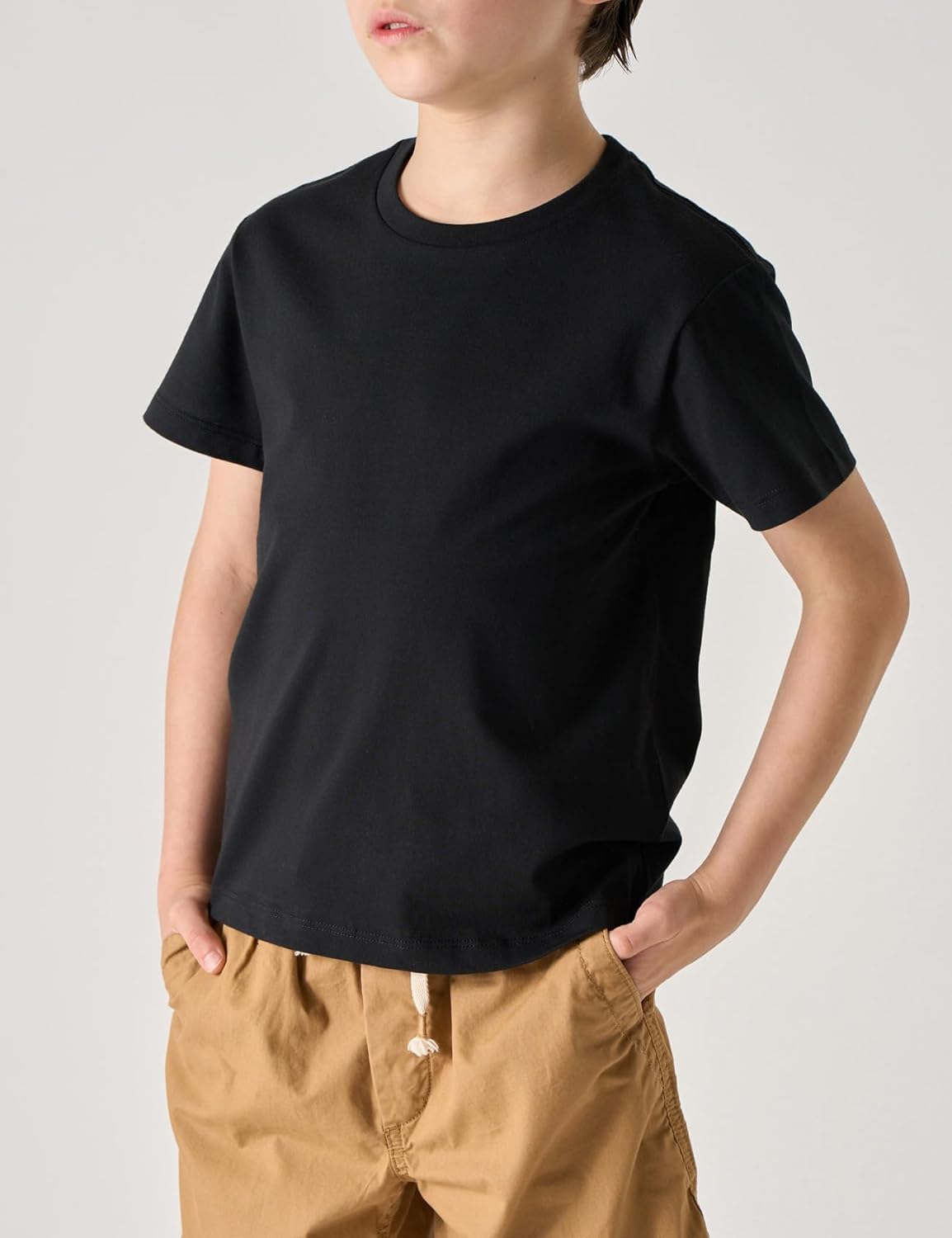 LAPASA Kids T-Shirts Short Sleeve (4 Pack) 100% Cotton Plain Top Tees Boy & Girl Unisex Toddler