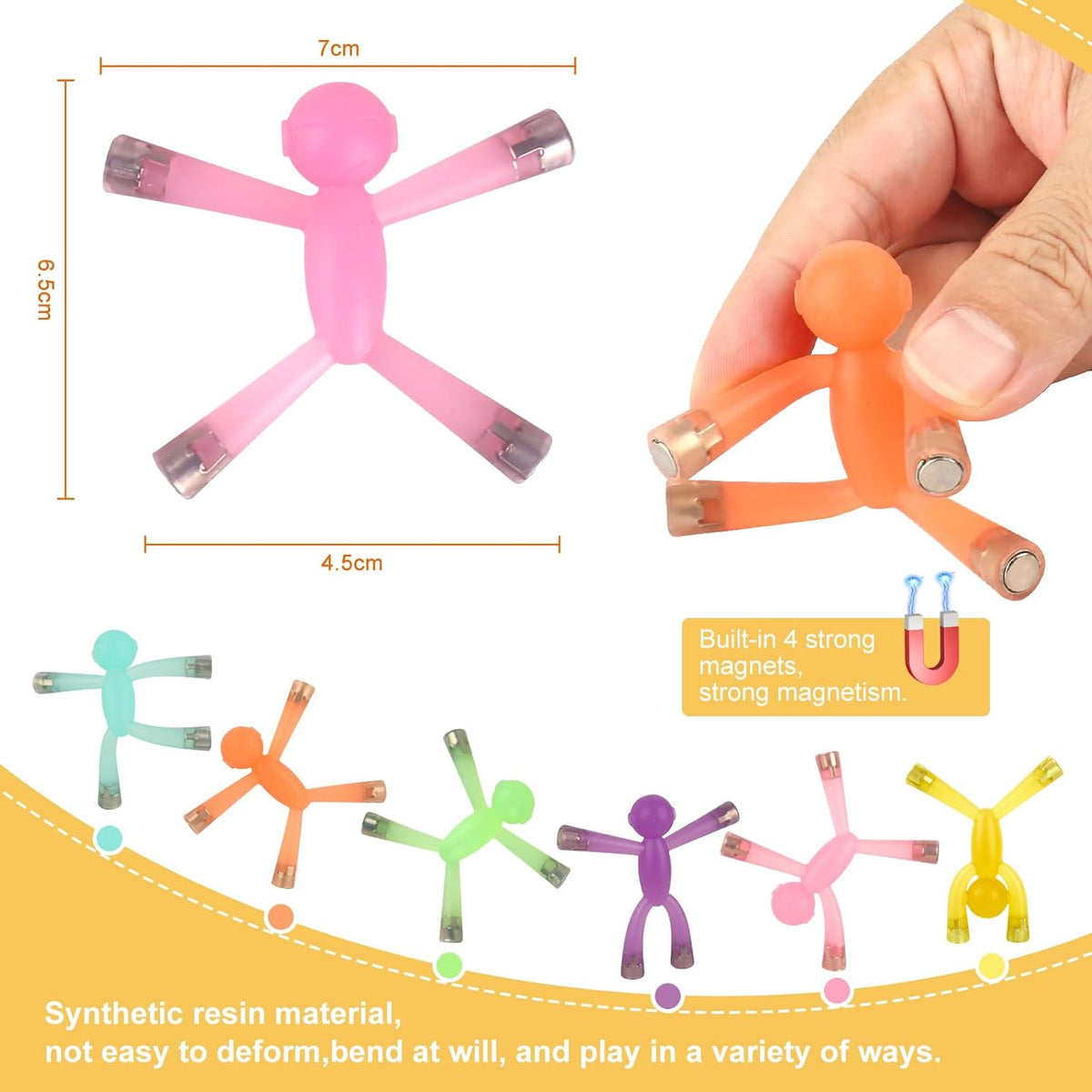 6pcs Magnetic Toys,Magnet Men for Kids,Magnetic People Figures for Kids,Magnetic People for