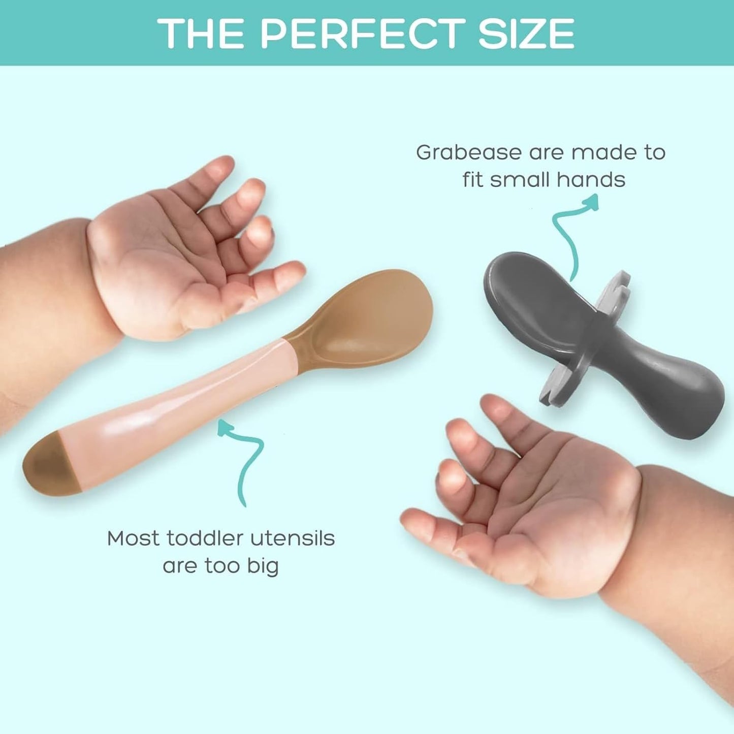 Grabease Baby Spoons and Forks Utensils for Toddlers Infants BPA-Free & Phthalate-Free Baby