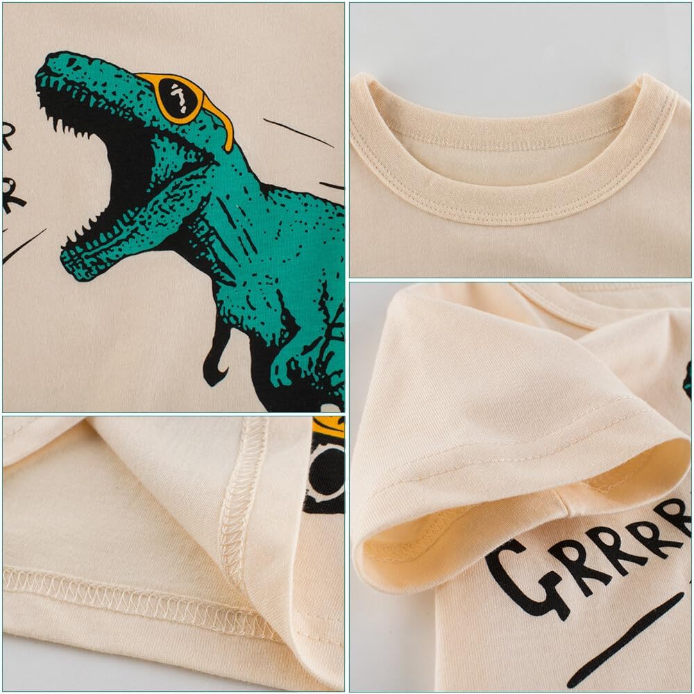 Boys' 4-Pack Excavator Short Sleeve Crewneck T-Shirts Top Tee Size 2-7 Years Toddler Boys' Value