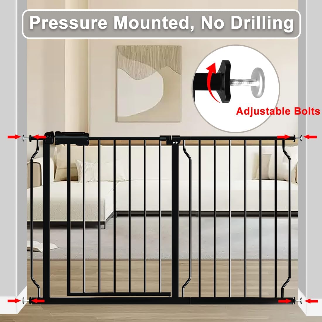 Fairy Baby Safety Gate 14.17 inch Extension for Extra Wide Baby Gate Dog gate Pressure Mounted Walk