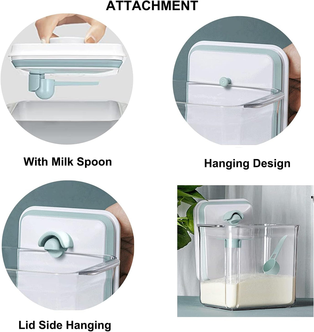 Airtight Food Storage Container Formula Dispenser with Spoon BPA-Free Milk Powder Container for