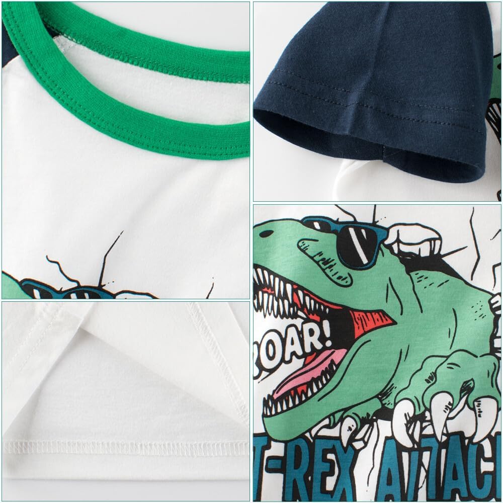 Boys' 4-Pack Excavator Short Sleeve Crewneck T-Shirts Top Tee Size 2-7 Years Toddler Boys' Value