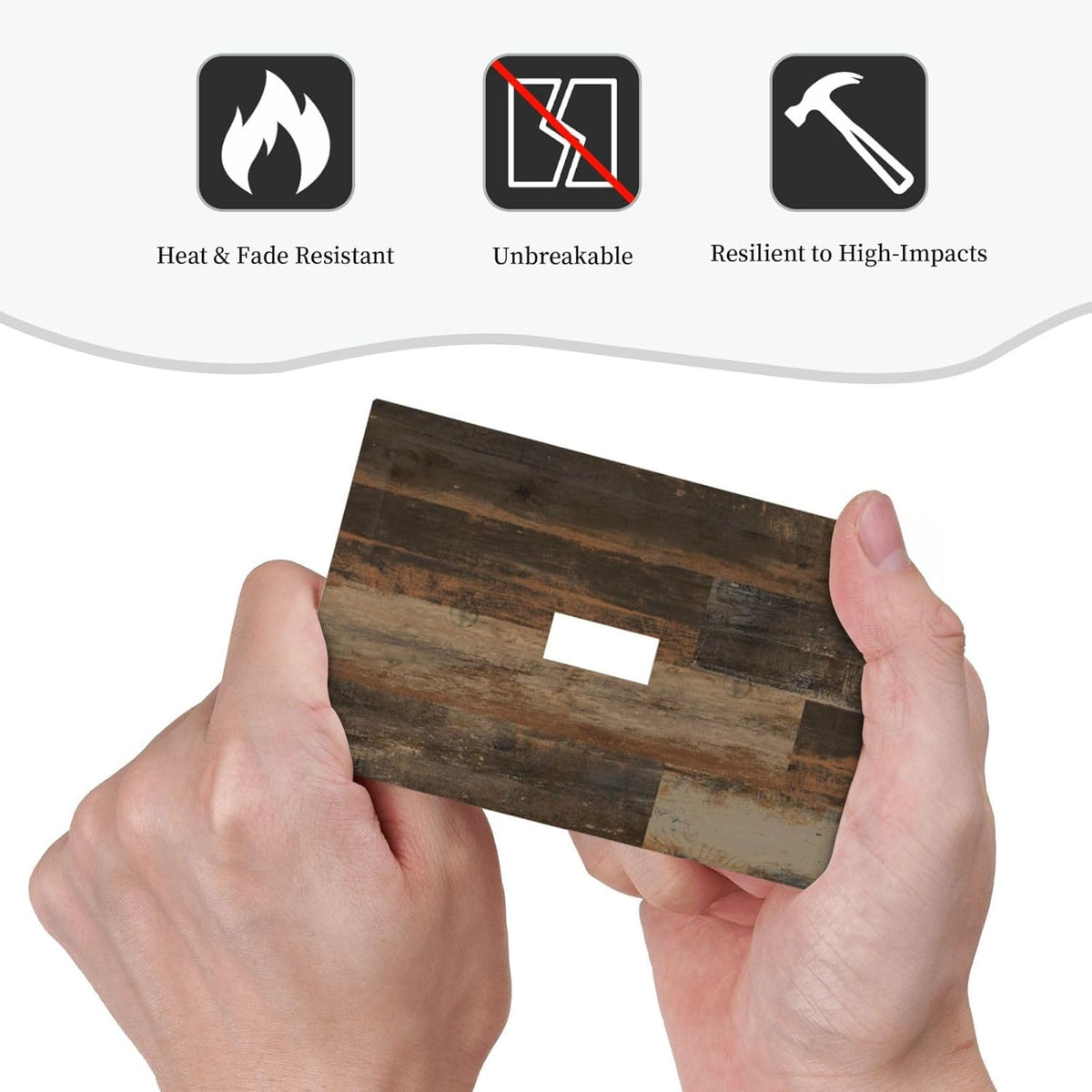 Rustic Brown Wood Grain Dark Oak Decorative Light Switch Cover 1 Gang Single Toggle Device