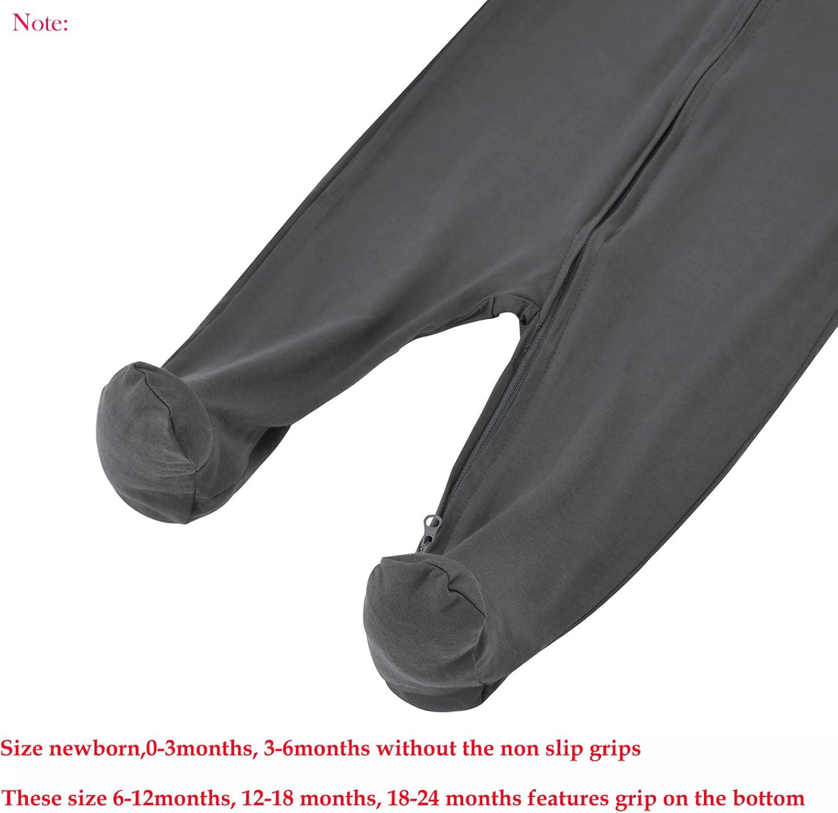 Aablexema Baby Zipper Pajamas Bamboo Rayon, 3pcs Unisex Infant Onesie with Mitten Long Sleeve