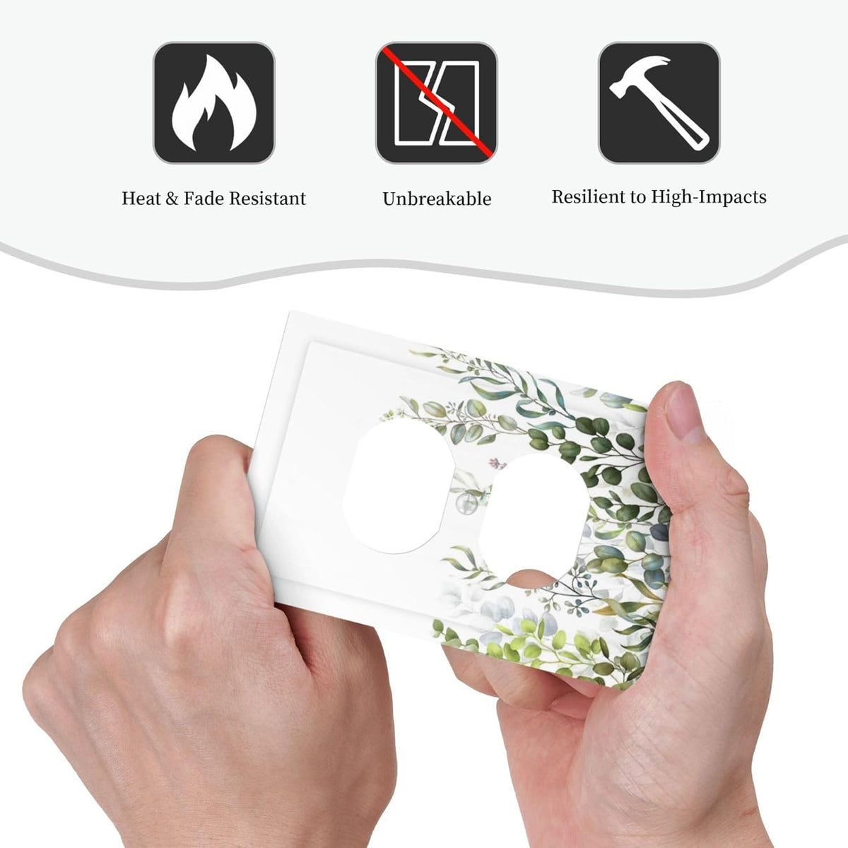 Green Eucalyptus Leaf Plant Herbs Springnature Outlet Covers 1 Gang Duplex Light Switch Cover