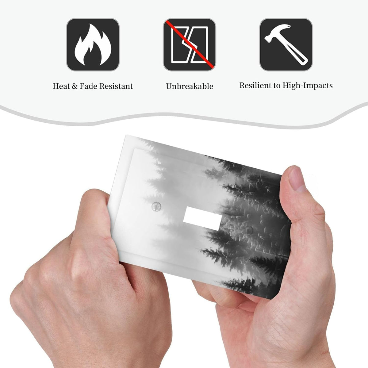 Foggy Forest Natural Scenery Retro Tree Pine Decorative Light Switch Cover 1 Gang Single Toggle