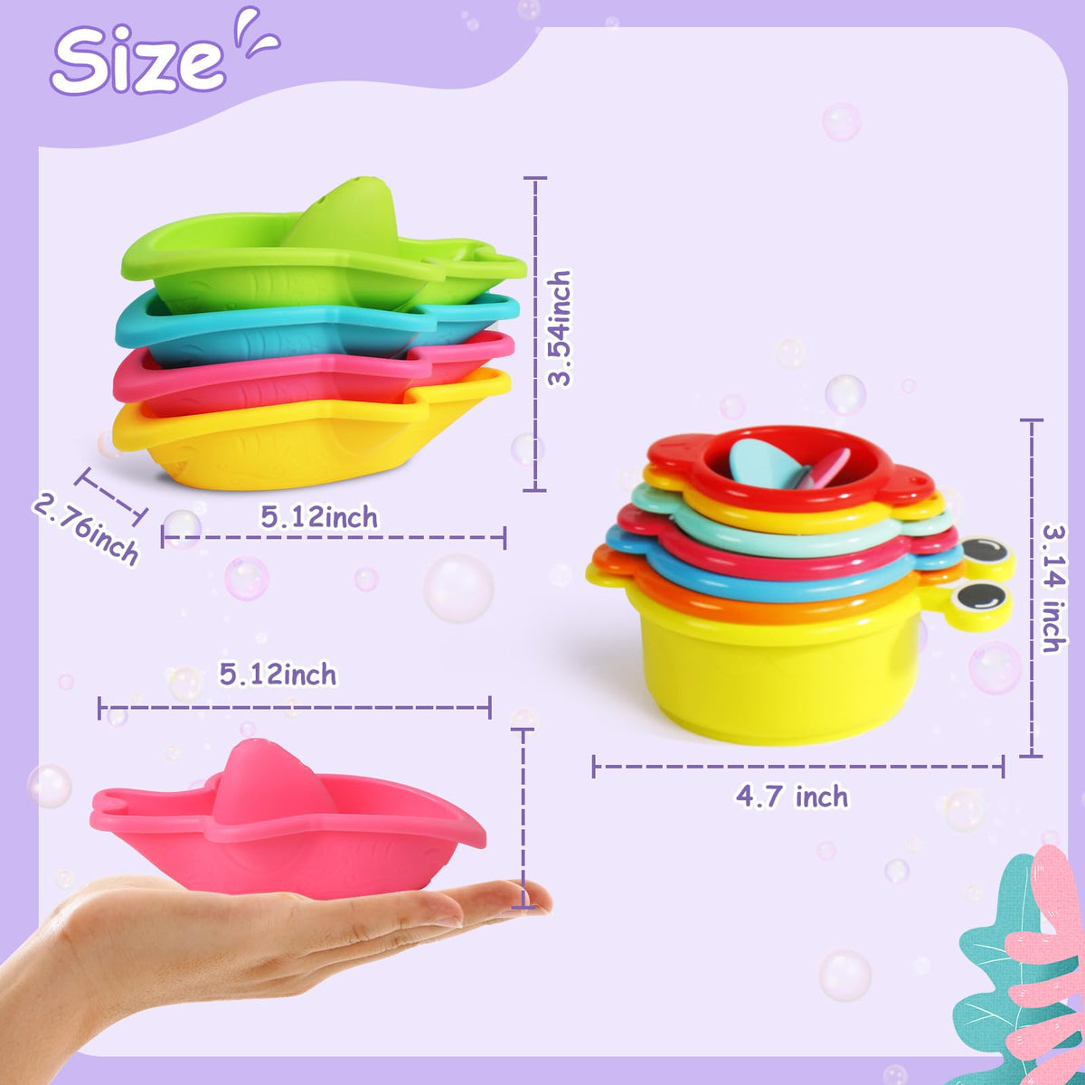 11PCS Baby Bath Toys for Kids Ages 1-3, Toddler Water Table Pool Beach Toys