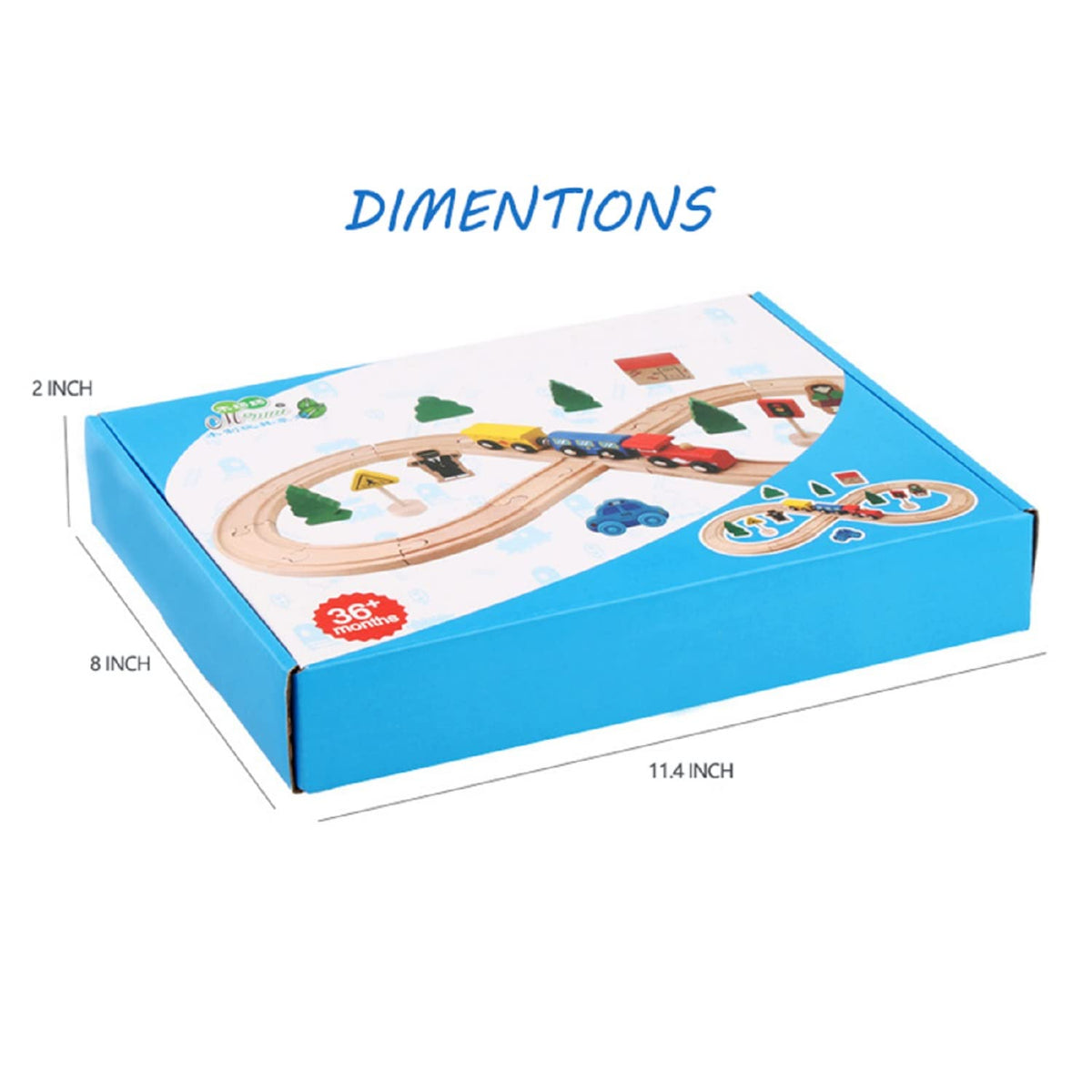 Wooden Train Tracks Toys for Toddler, 33 Pieces Magnetic Train with Wooden Tracks Fits for Thomas