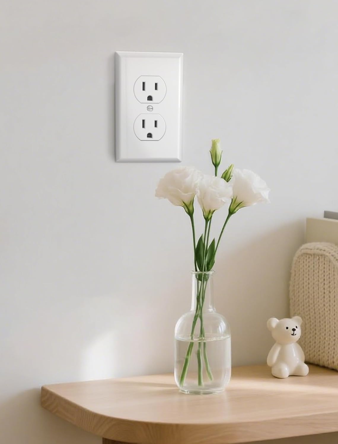 10-Pack Unbreakable 1-Gang Standard Size Duplex Receptacle Wall Plates – Durable Polycarbonate