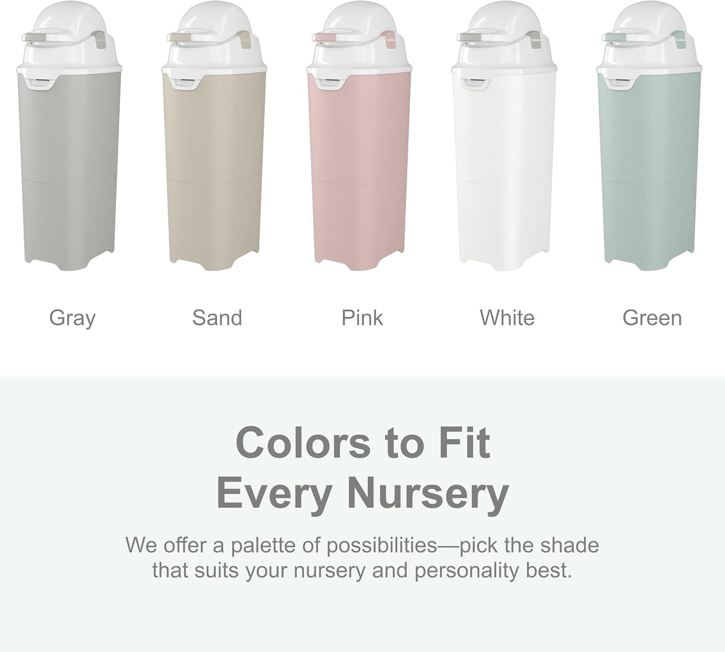 Foundations Tall Diaper Pail with Airtight Lid - Durable & Odorless Diaper Disposal, Large