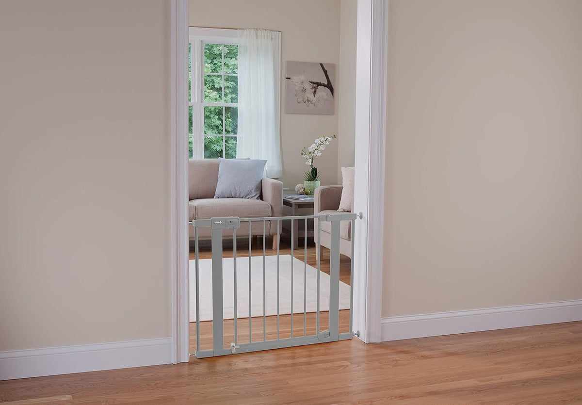 Safety 1st Easy Install Baby Gate for Doorways, Auto-Close Pressure-Mounted Magnetic Latch, Indoor