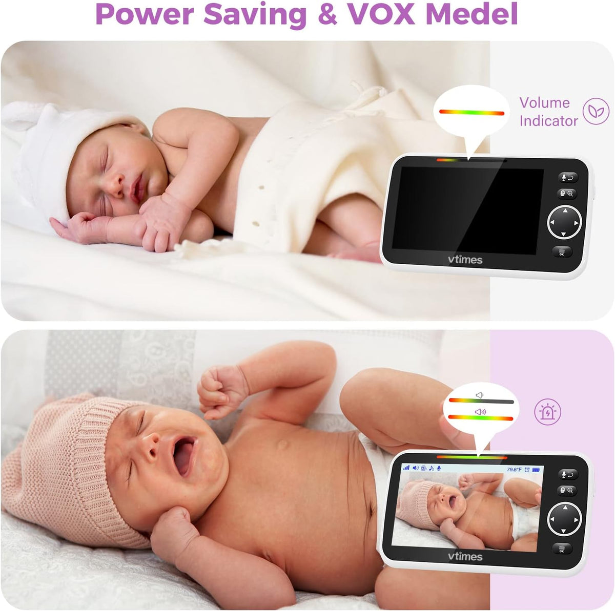 Baby Monitor Video Baby Monitor with Camera and Audio No WiFi 5" LCD Screen, Two-Way Audio, Night