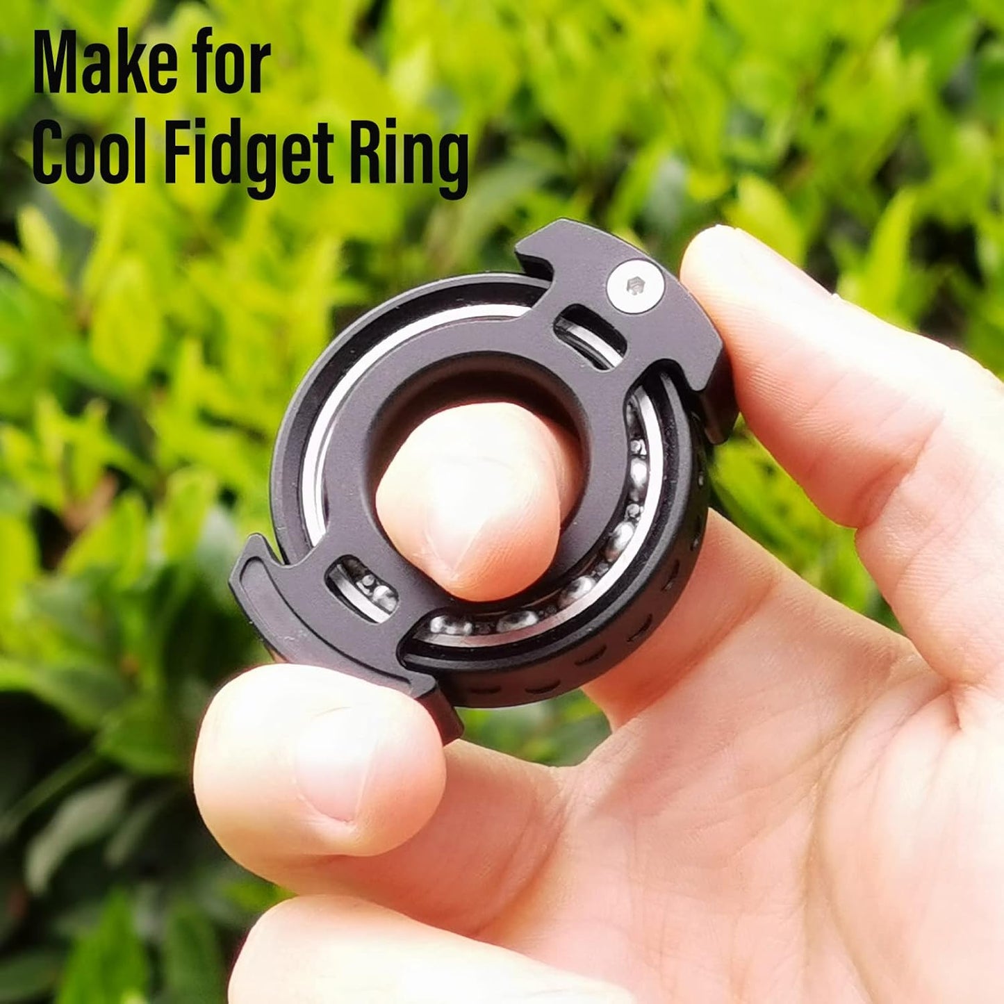 FREELOVE Ring Fidget Spinner for Adults, Men Finger Haptic Roller, Small Metal Clicker Toys, Ball