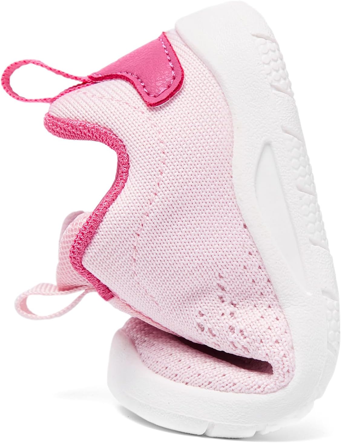 MORENDL Toddler Slip On Sneakers Baby Walking Shoes Non-Slip Breathable Unisex Pink Mesh Lace-Up