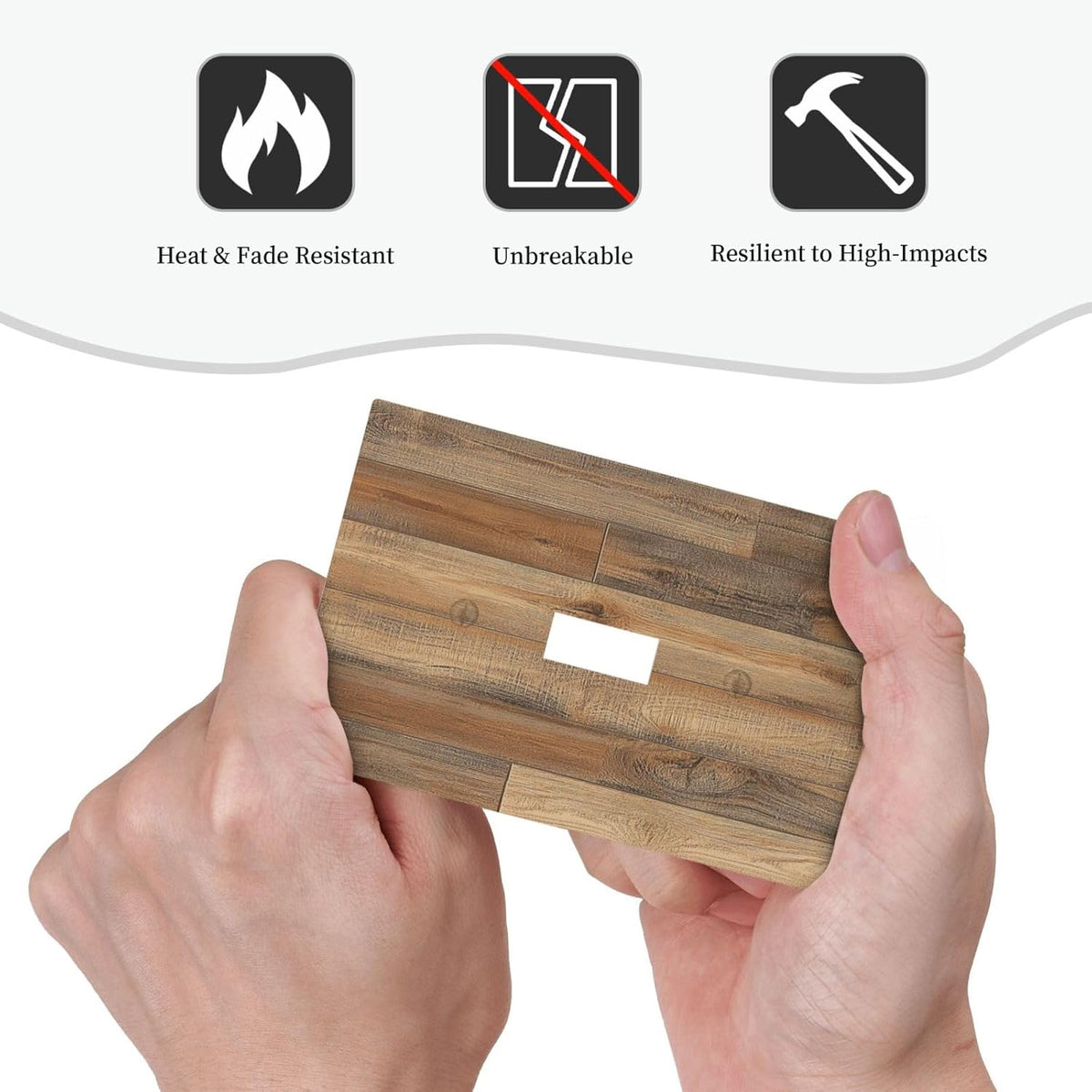 Decorative Light Switch Cover Retro Rustic Brown Wood Grain 1 Gang Single Toggle Device Electrical