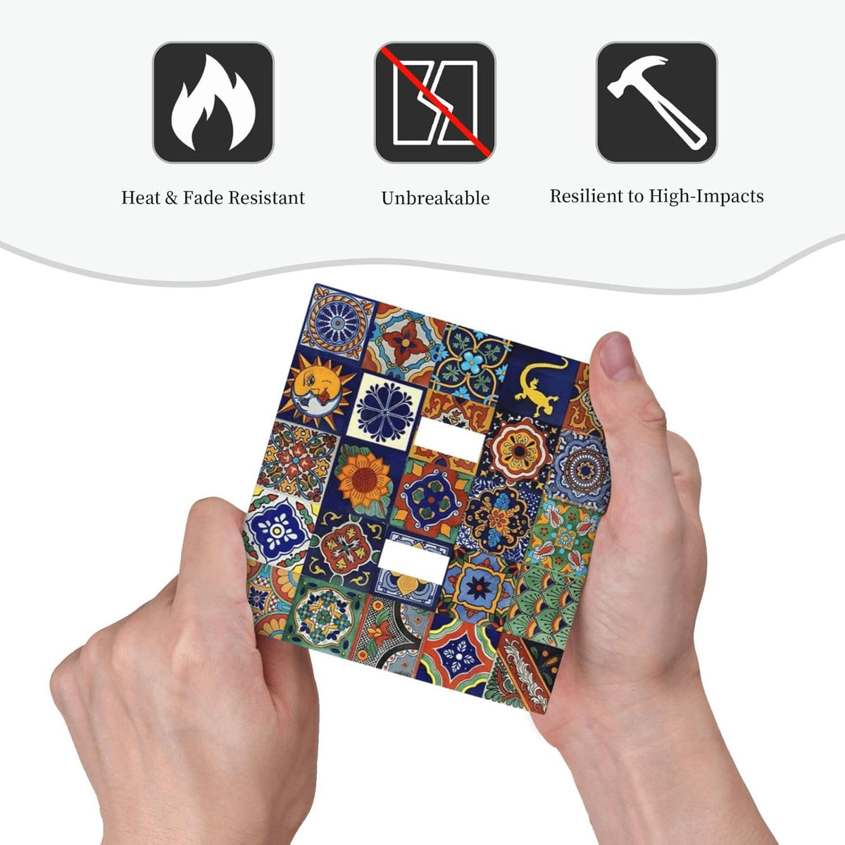 Talavera Mexican Tiles Traditional Color Decoration Print Decorative Switch Plates 2 Gang Double