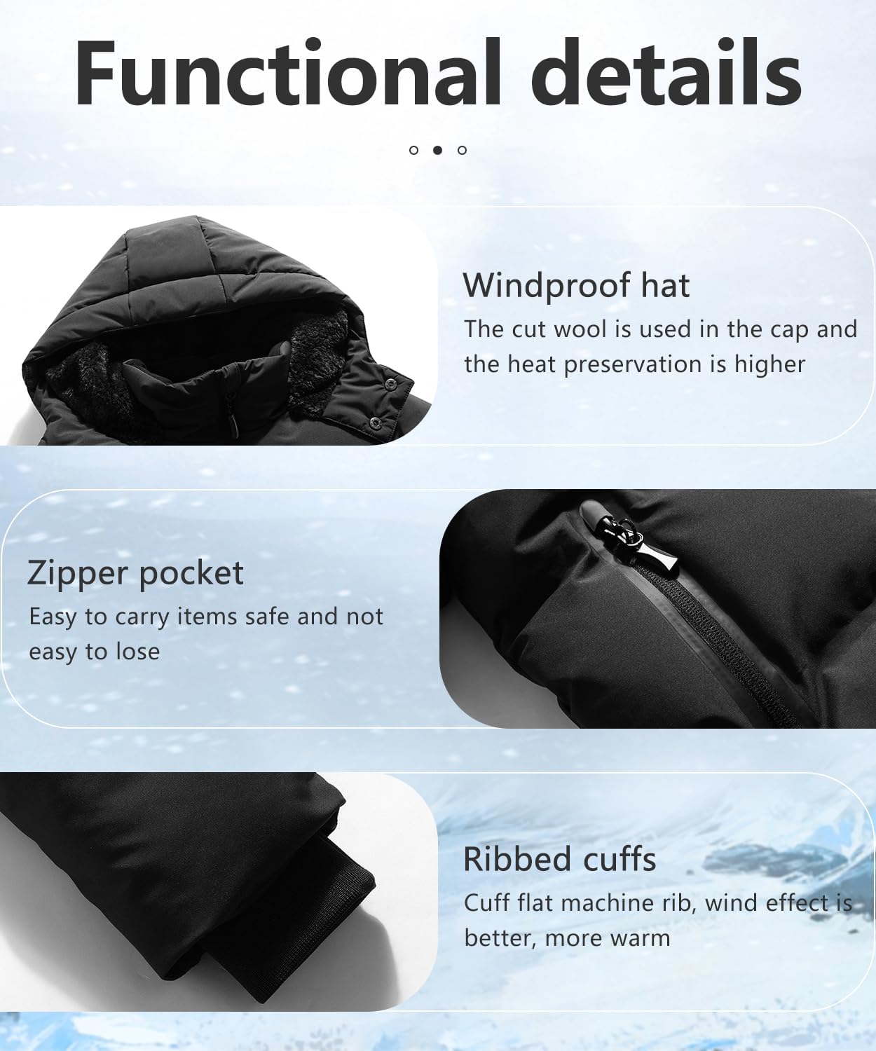 Kids Boy's Winter Coat Fleece Lined Waterproof Jacket Puffy Cotton Coat Thick Hooded Down Outdoor