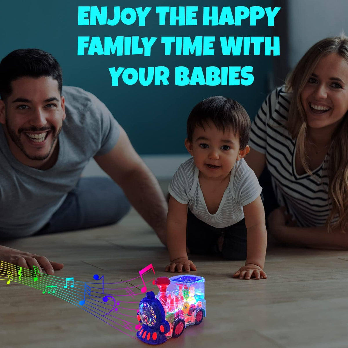 Transparent Sensory Train Toy - Fun and Interactive Toy for Kids - Music Train with LED Light up