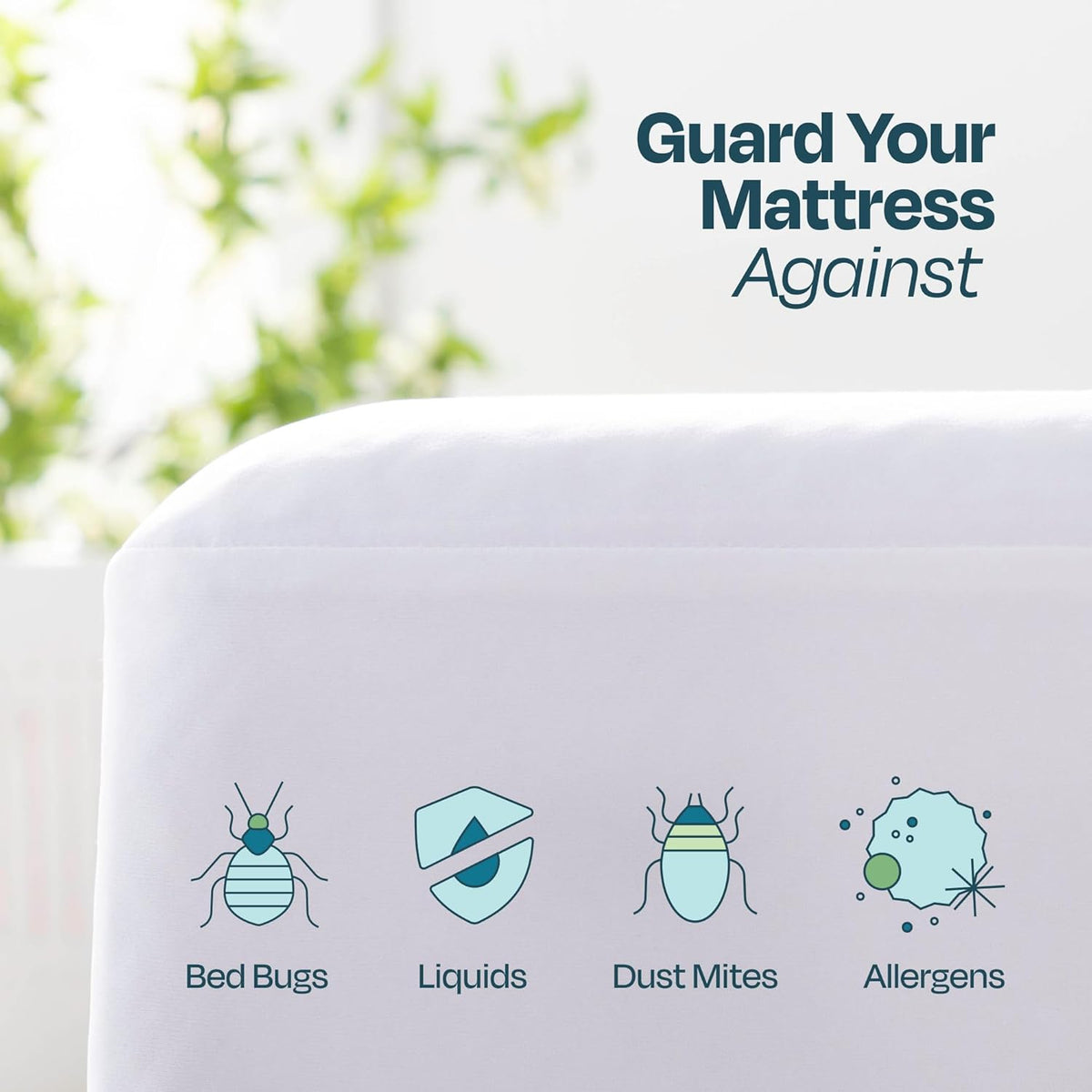 Linenspa Zippered Mattress Encasement – Queen Size Waterproof Mattress Protector – Quiet Cover &