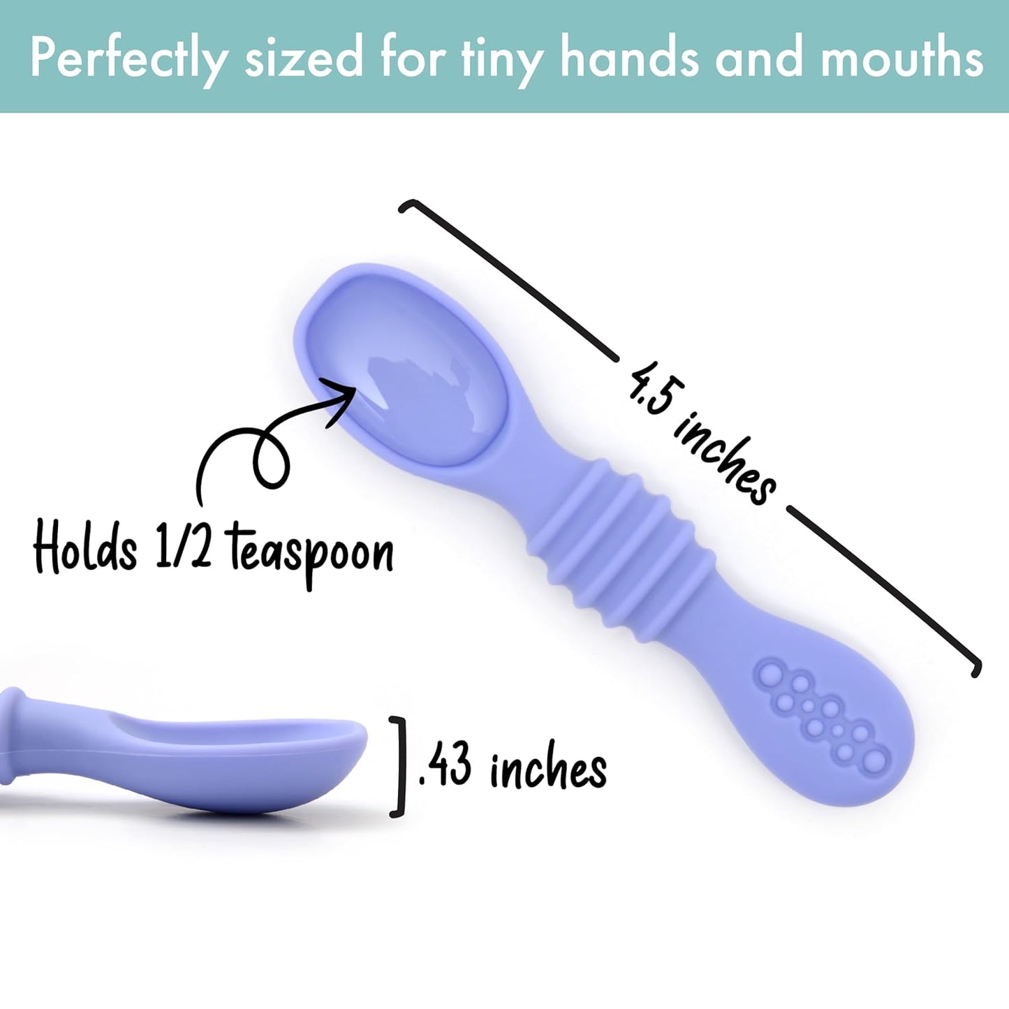 PrimaStella Silicone Chew Spoon Set for Babies and Toddlers | Safety Tested | BPA Free | Microwave