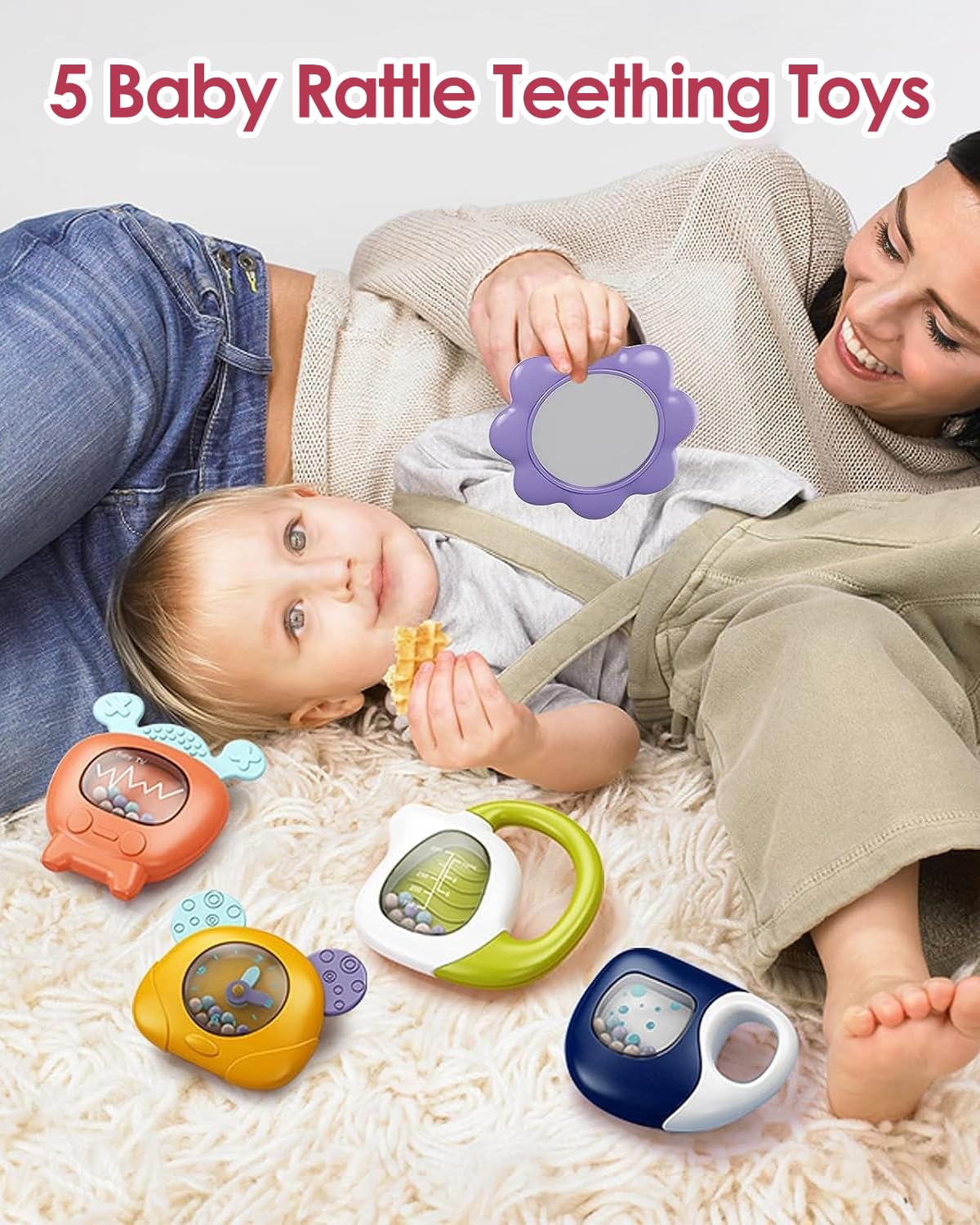 dearlomum Baby Play Mat Baby Gym,Funny Play Piano Tummy Time Baby Activity Mat with 5 Infant