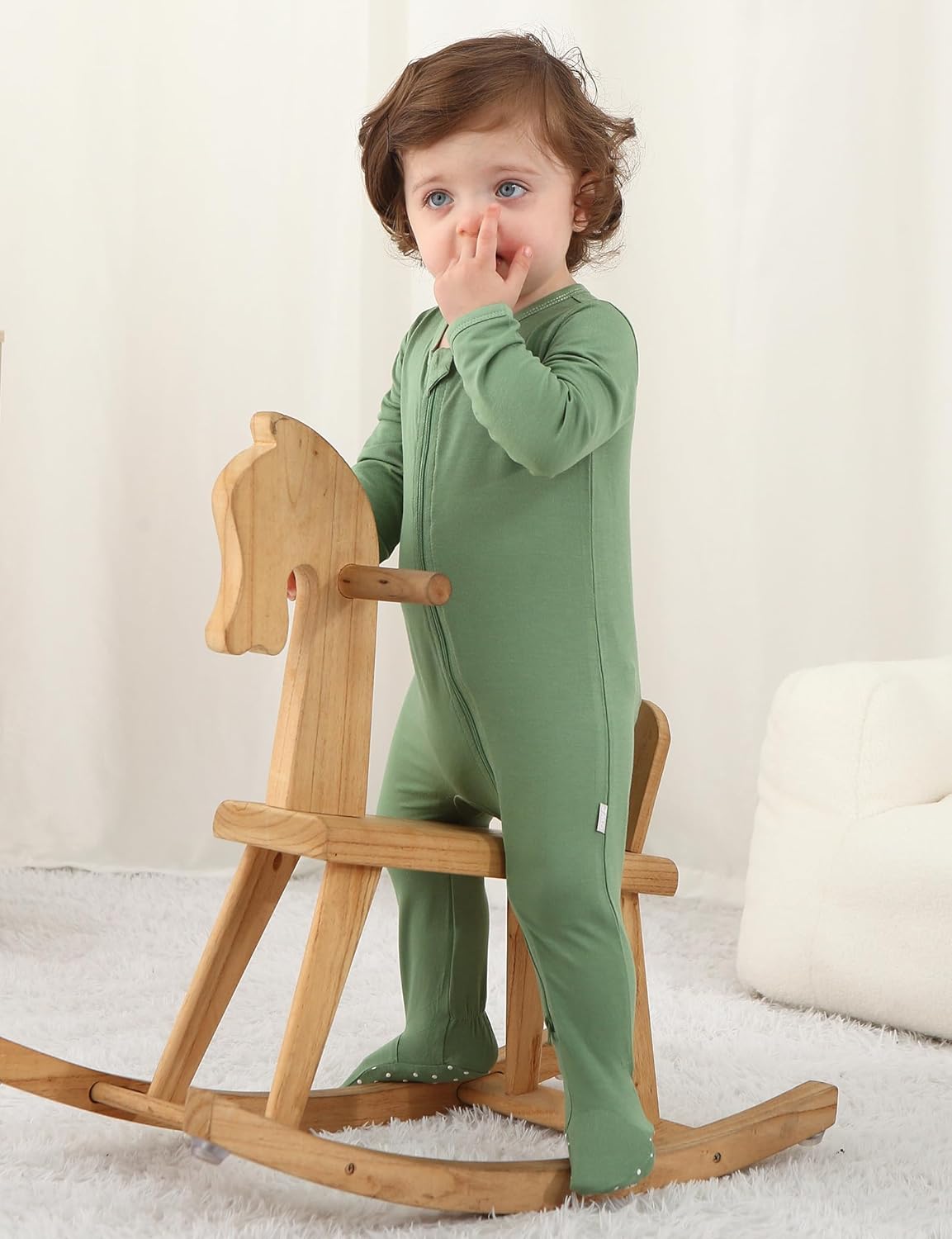 Jimonda Baby Boy Romper 4-Pack - Bamboo Zip-Up Pajamas for 0-24 Months,Unisex Footed