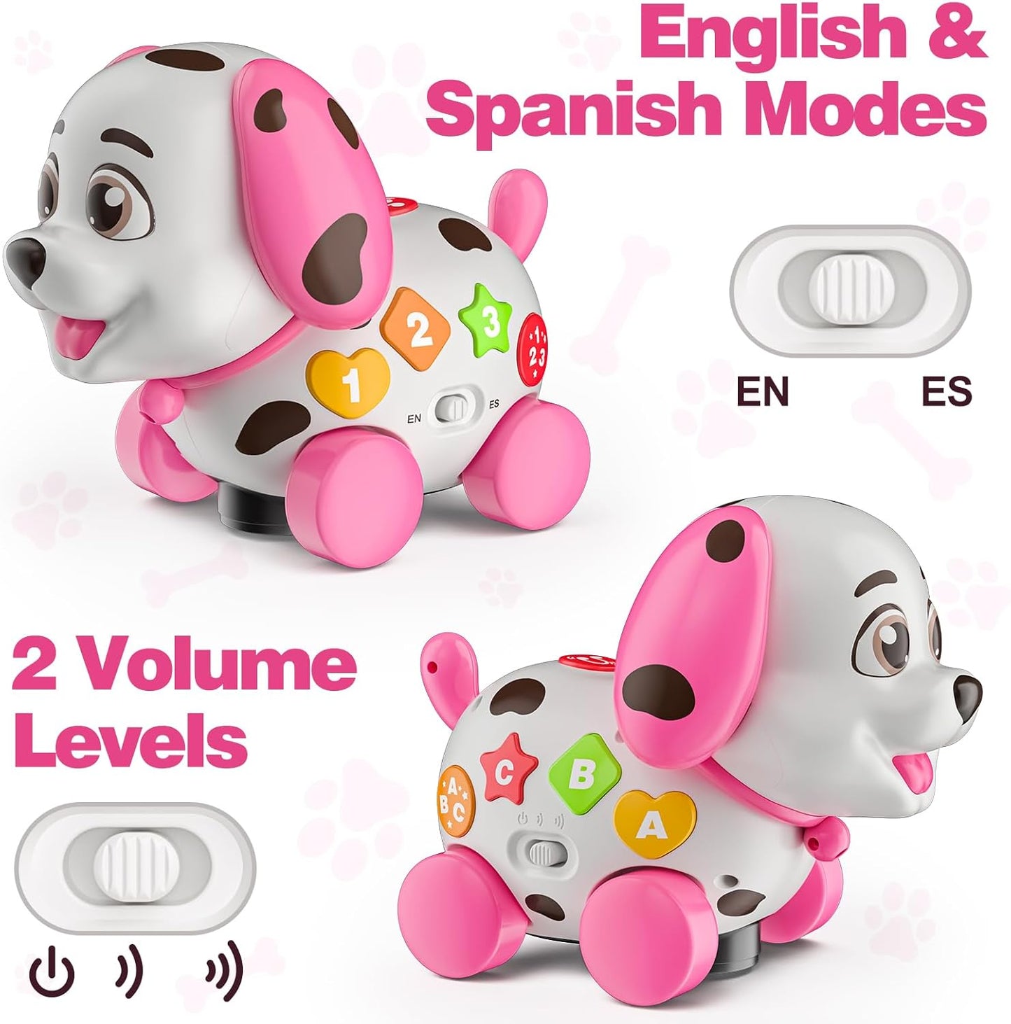 3-in-1 Musical Puppy Toys for 1 Year Old Girl Gift, Educational Baby Toy 6-12-18 Month, 1st